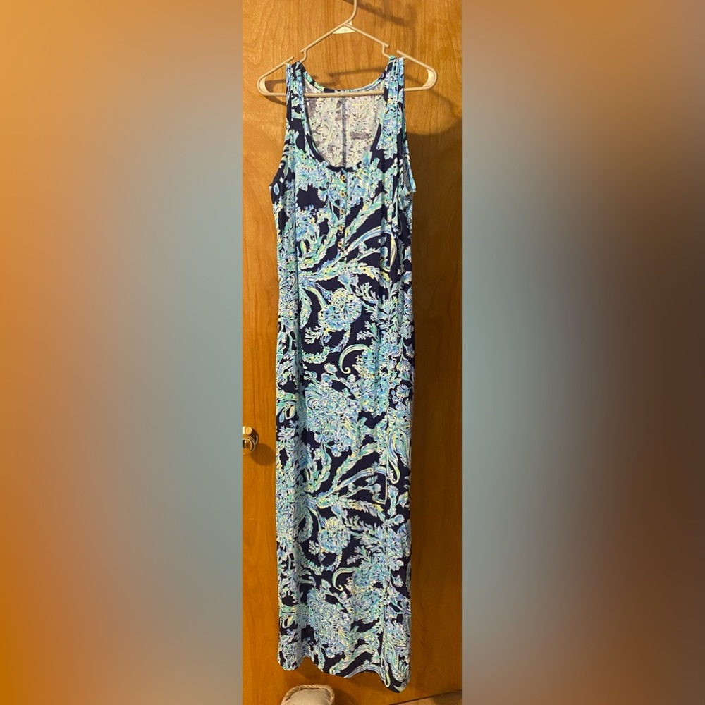 Lilly Pulitzer Merrill Maxi Dress - High Tide Navy Scuba Doo